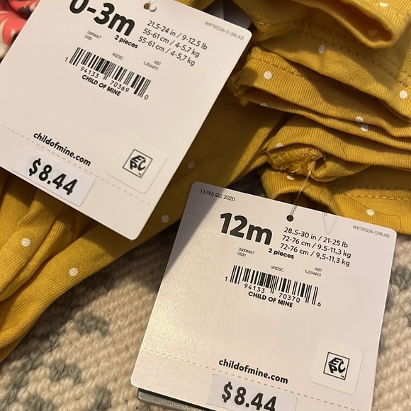 Carters Child of Mine shirt & legging girls 0-3 m and 12 m - Picture 5 of 5